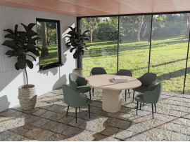 Betonlooktafel Wolk Rond RK  Outdoor